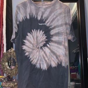 denim and flower tie dye top